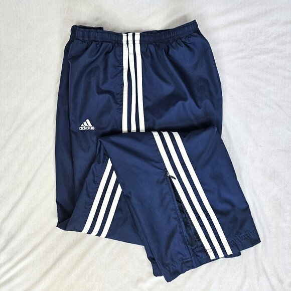 Adidas Navy Blue Athletic Pants with Zippered Ankle, Size Small - Picture 1 of 13